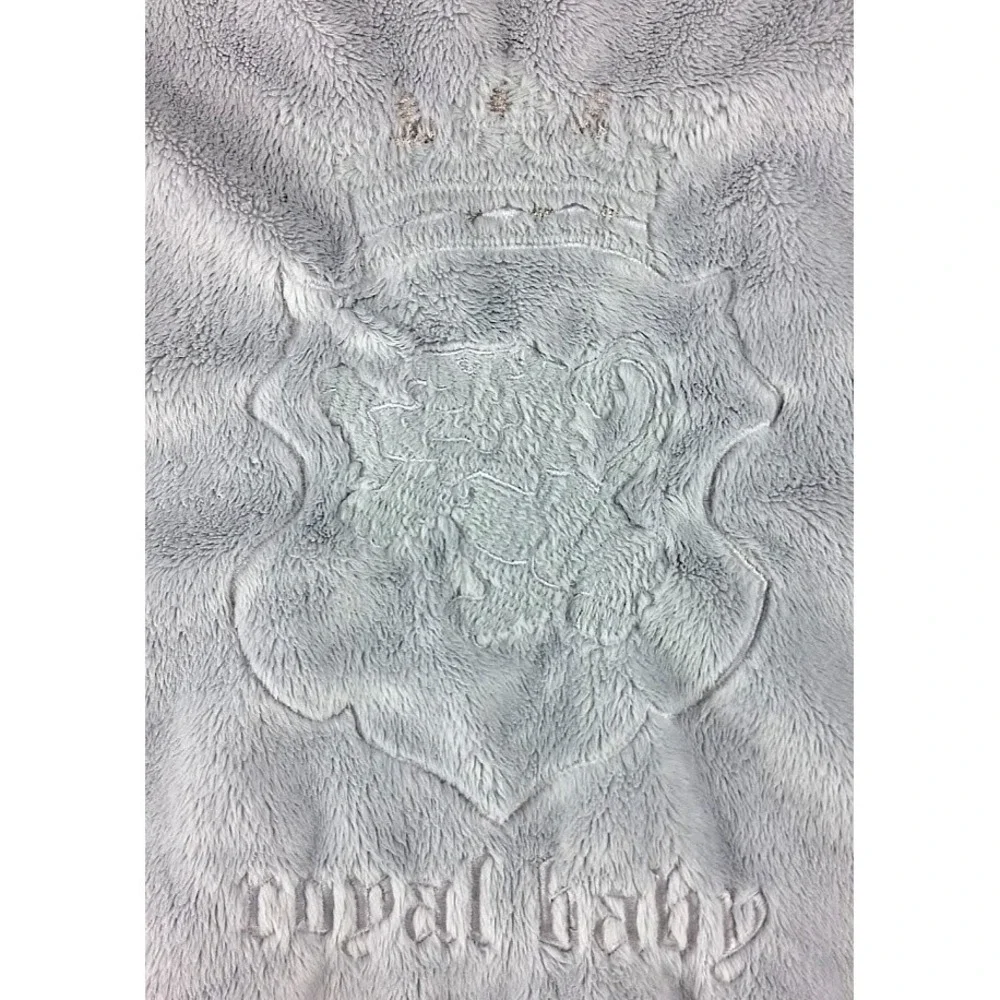 Barefoot Dreams Silver Gray Royal Baby Crown Blanket Satin htf Lovey 30x40